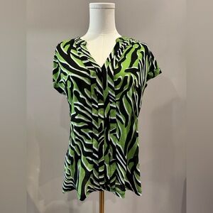 Worthington Green Zebra Print Women's Top